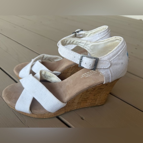 Toms Sienna Cork Wedge Sandals sz 8.5 - Picture 5 of 8